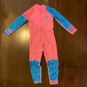 Toddler girl wet suit swimsuit rash guard long